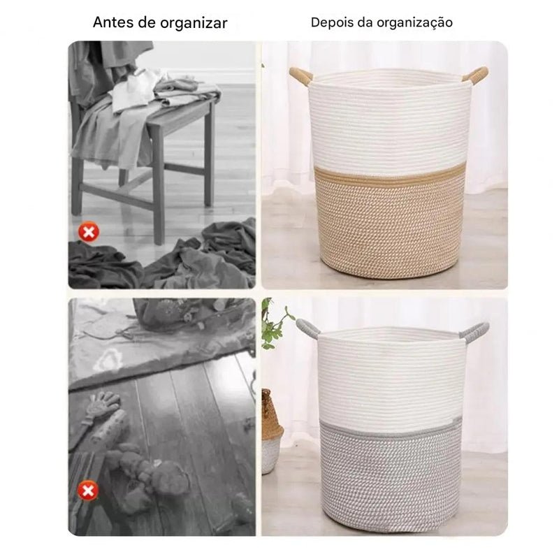 Cesta de Armazenamento Home Ideal – Grande Capacidade e Estilo