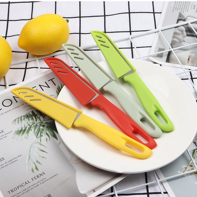 Kit 4 Facas de Cozinha em Aço Inox com Bainha Protetora - Home Ideal